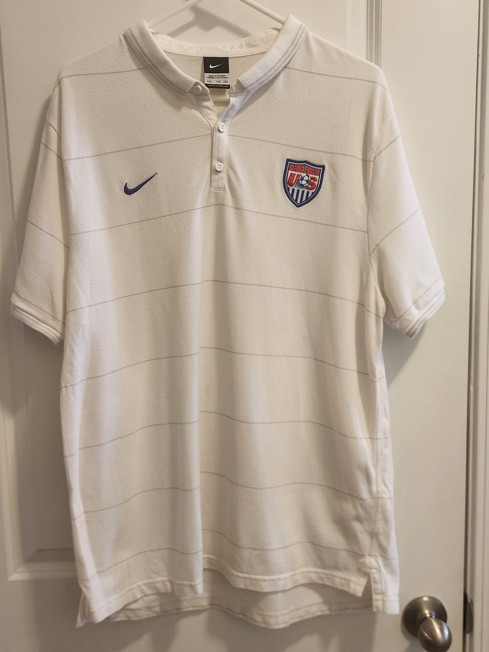 Nike Mens White US Soccer Federation USSF Polo Shirt XXL